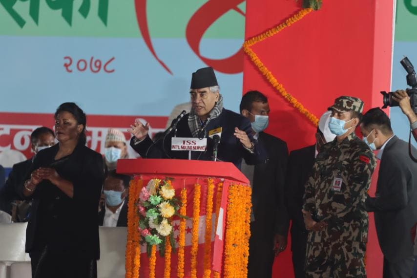 ओलीको सासनबाट जनताले मुक्ति पाए, अबको अवस्थालाई बचाएर लैजान पार्टीको जिम्मा मैले दिएको छु : प्रधानमन्त्री देउवा
