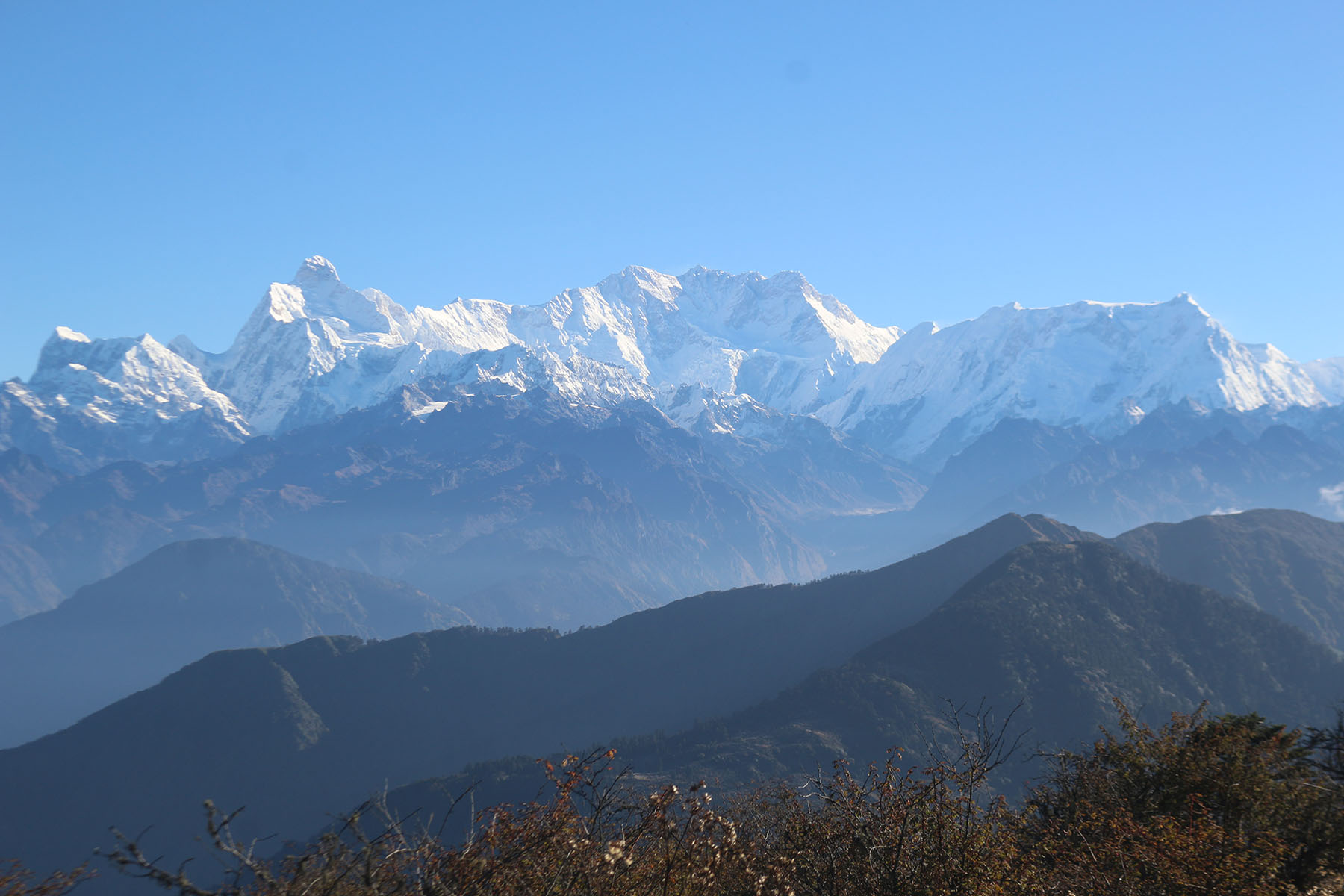 पाथीभरा मन्दिर (मुक्कुमलुङ) क्षेत्रबाट देखिएको कुम्भकर्ण (फक्ताङ्लुङ) हिमाल