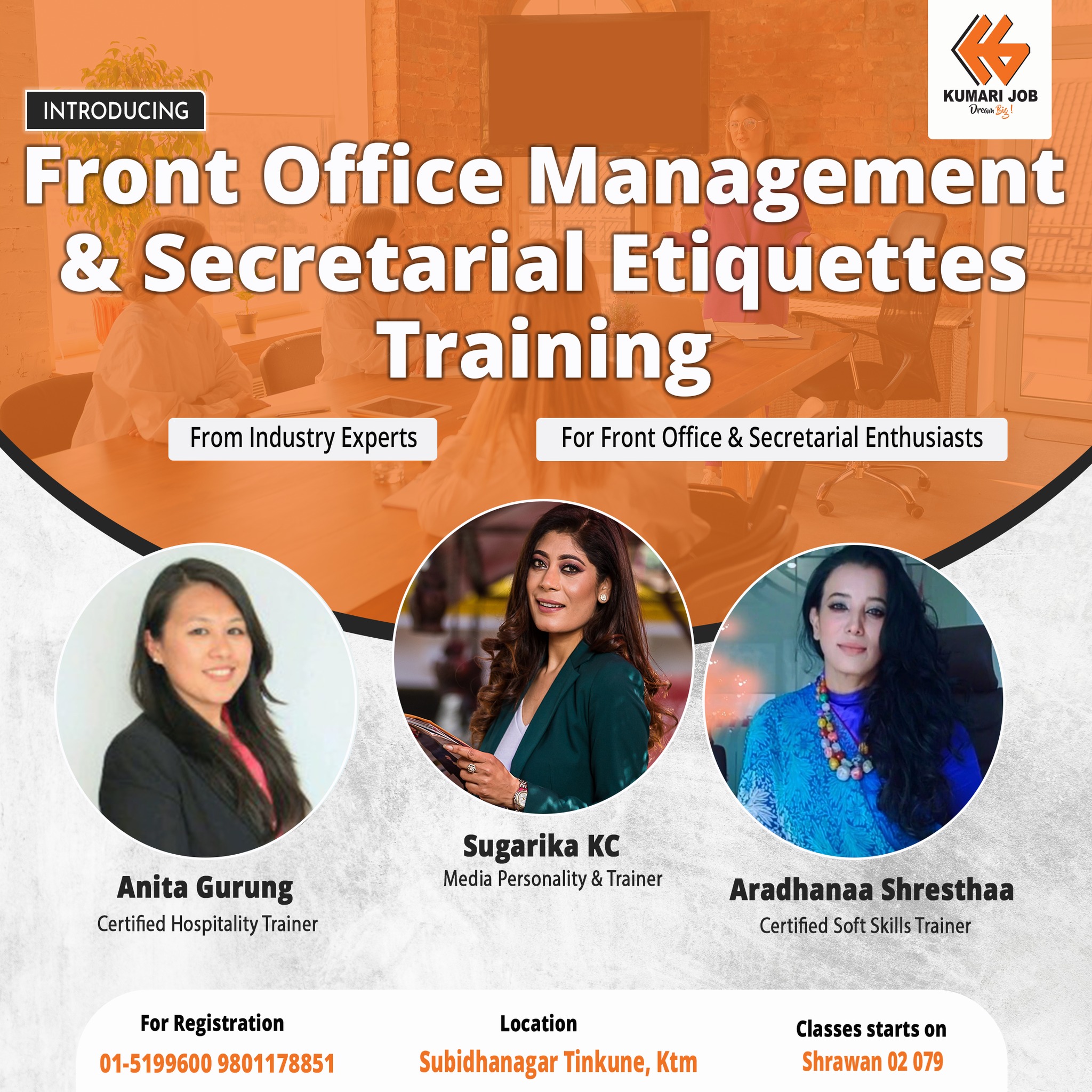 कुमारी जबको “फ्रन्ट अफिस म्यानेजमेन्ट एन्ड सेक्रेटरियल एटिक्वेट्स” तालिम