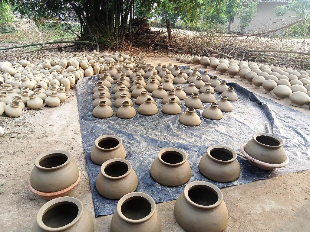 सुकाउन राखिएको घैंटा