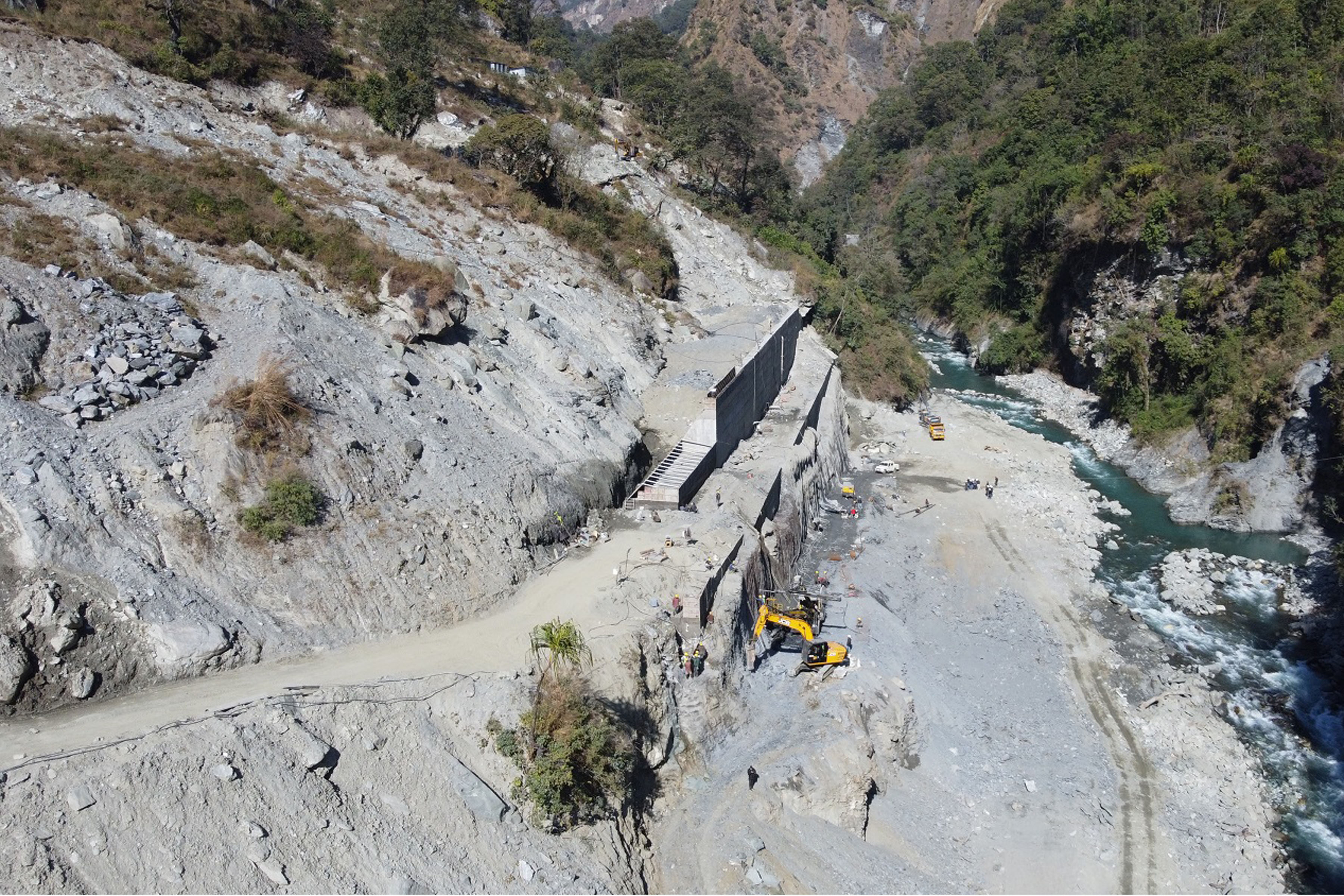 राहुघाट जलविद्युत् आयोजनाको बाँध निर्माणस्थल