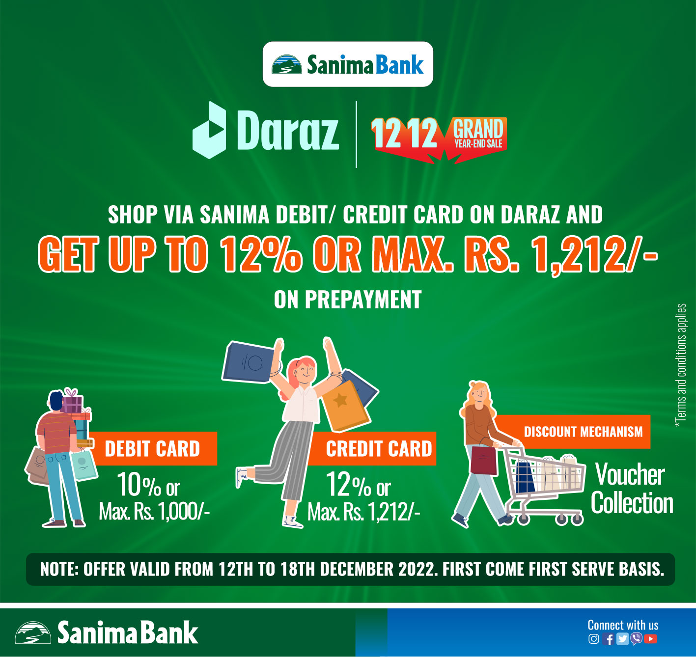 सानिमा बैंकको दराजसंग “Daraz 12.12”  योजनाका लागि सहकार्य