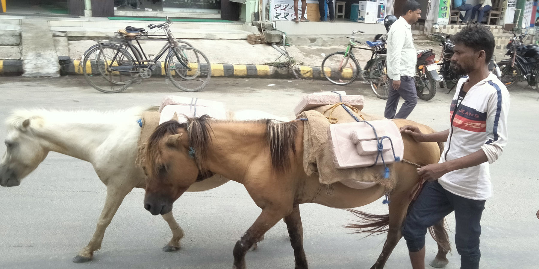 सिलौटा बेच्न जाँदै व्यापारी