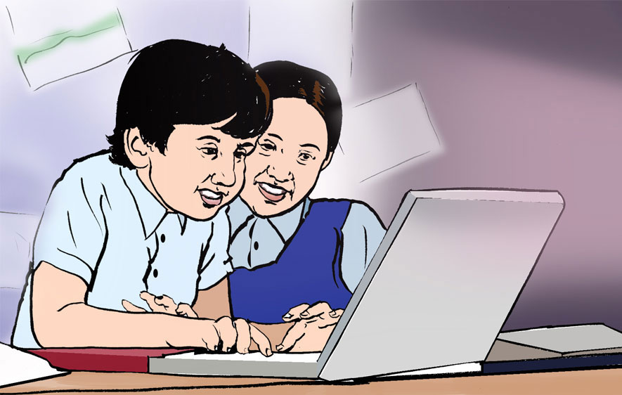 विद्यालयलाई ल्यापटप र टेलिभिजन
