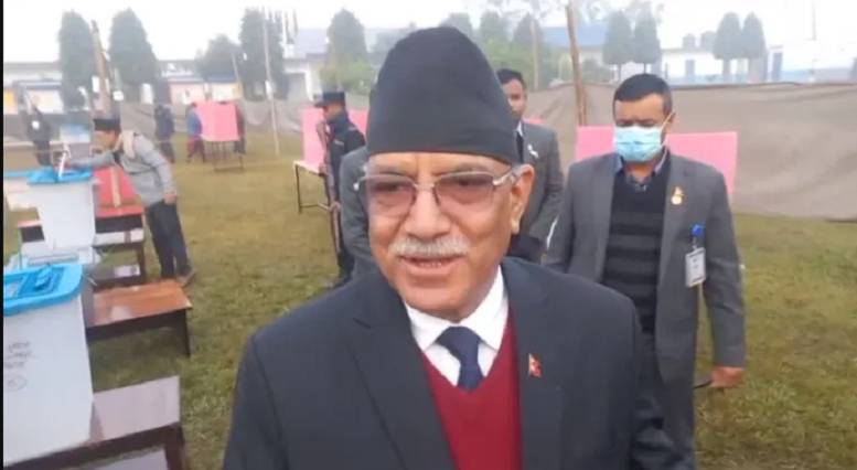 प्रचण्डले गरे मतदान