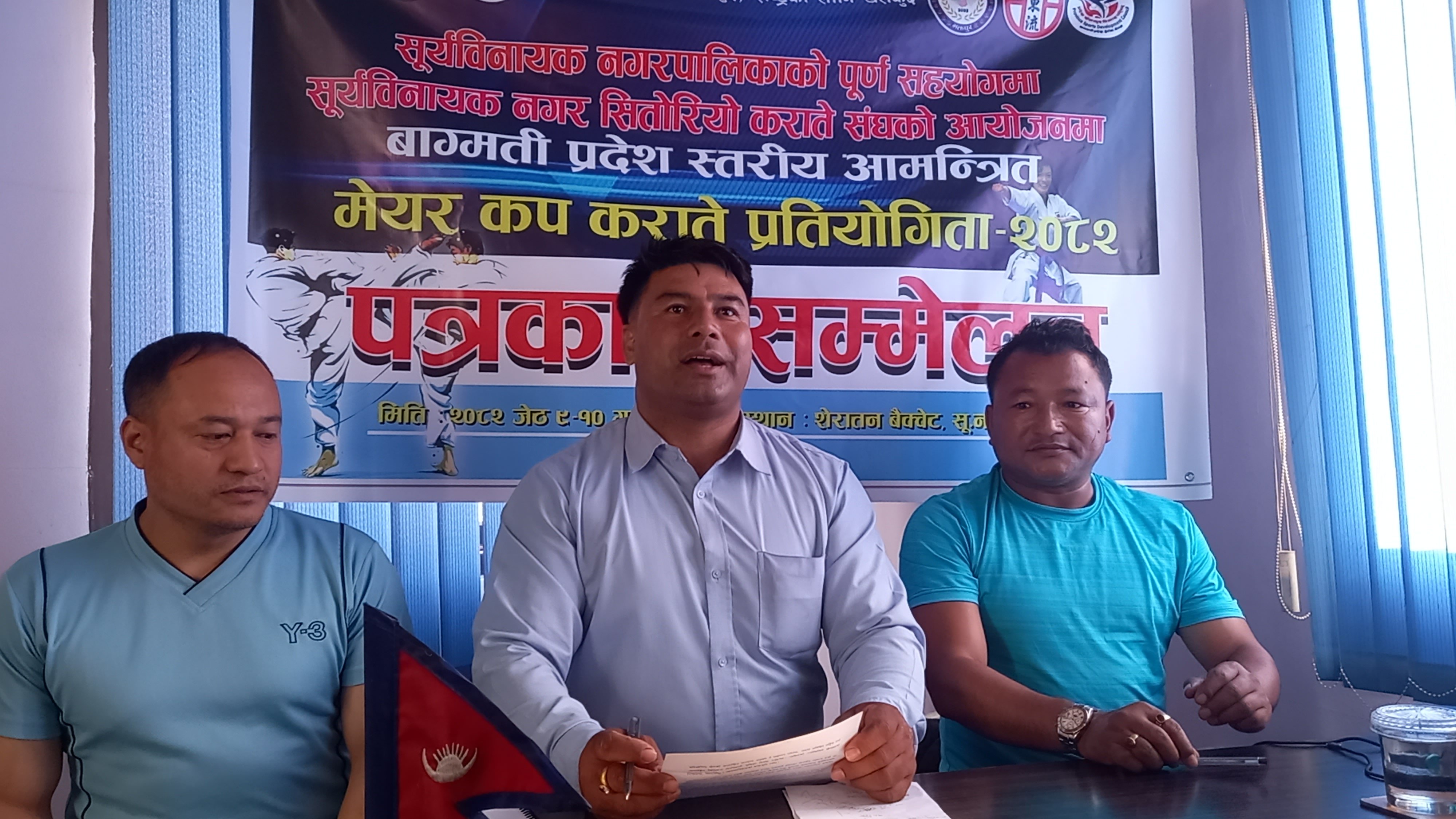भक्तपुरमा बागमती प्रदेशस्तरीय मेयर कप कराँते प्रतियोगिता हुँदै