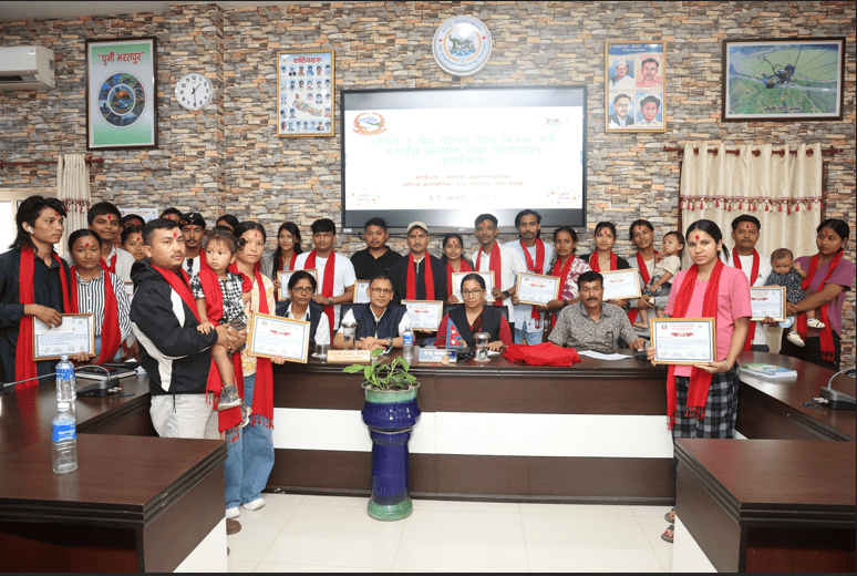 भरतपुर महानगरद्वारा अन्तरजातीय विवाह गर्ने १५ जोडी सम्मानित