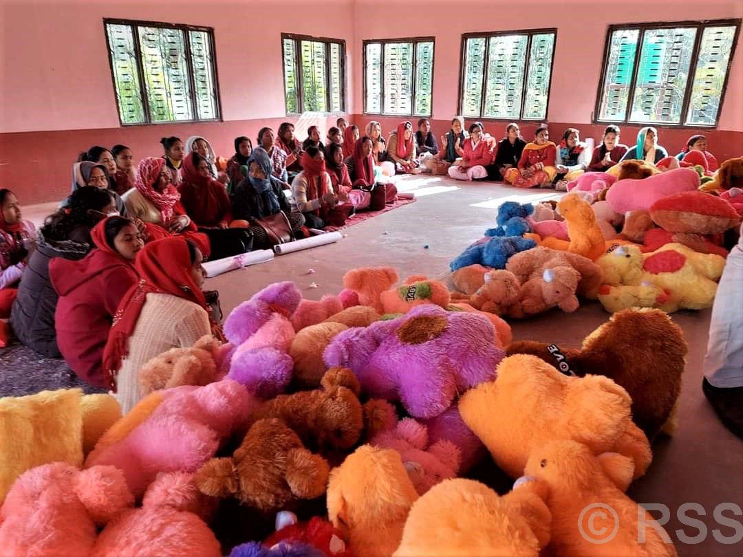 समूहमा आबद्ध महिलाहरुले बनाएको गुडिया
