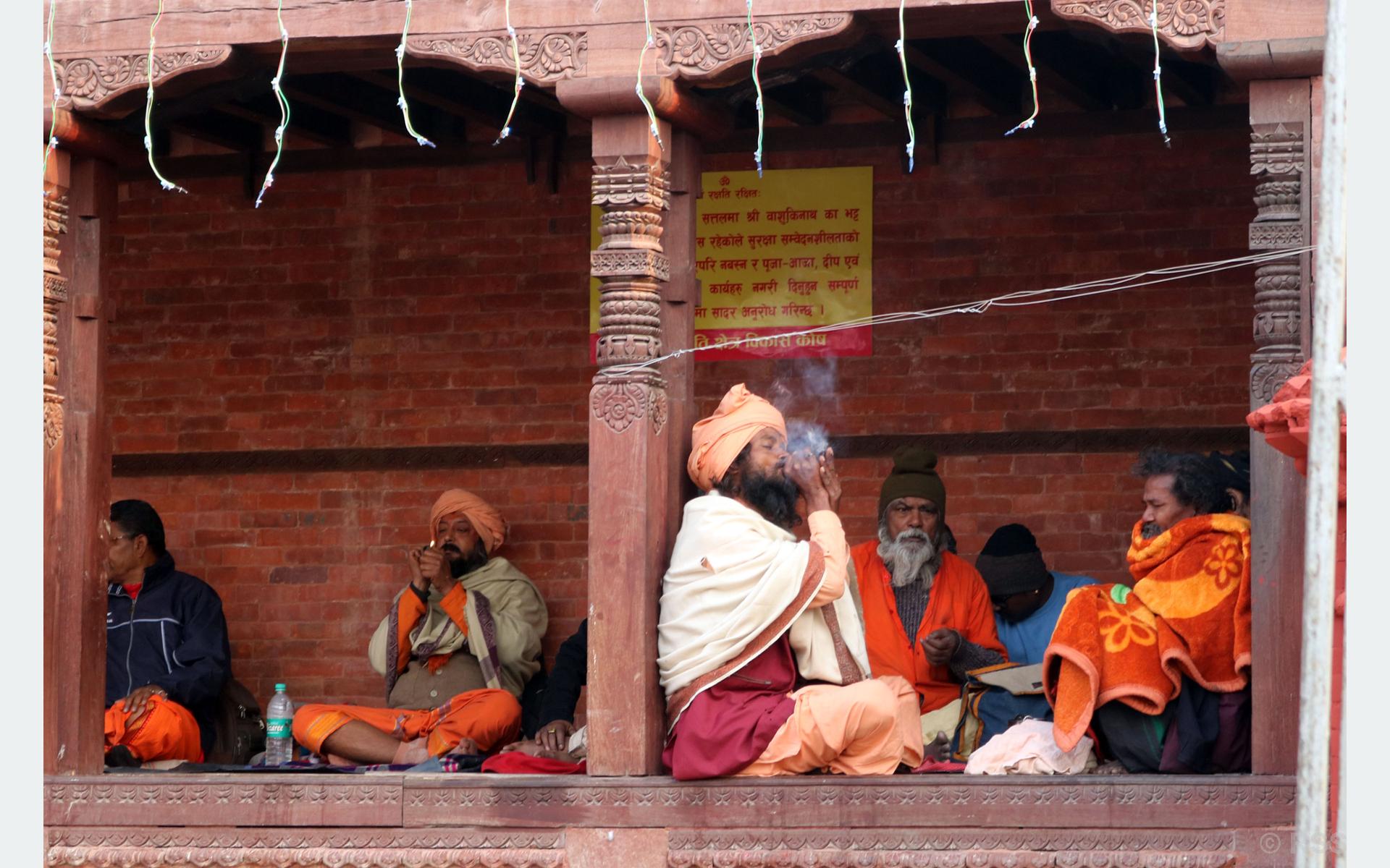 महाशिवरात्री पर्वका लागि काठमाडौँको पशुपति क्षेत्रमा आएका साधु
