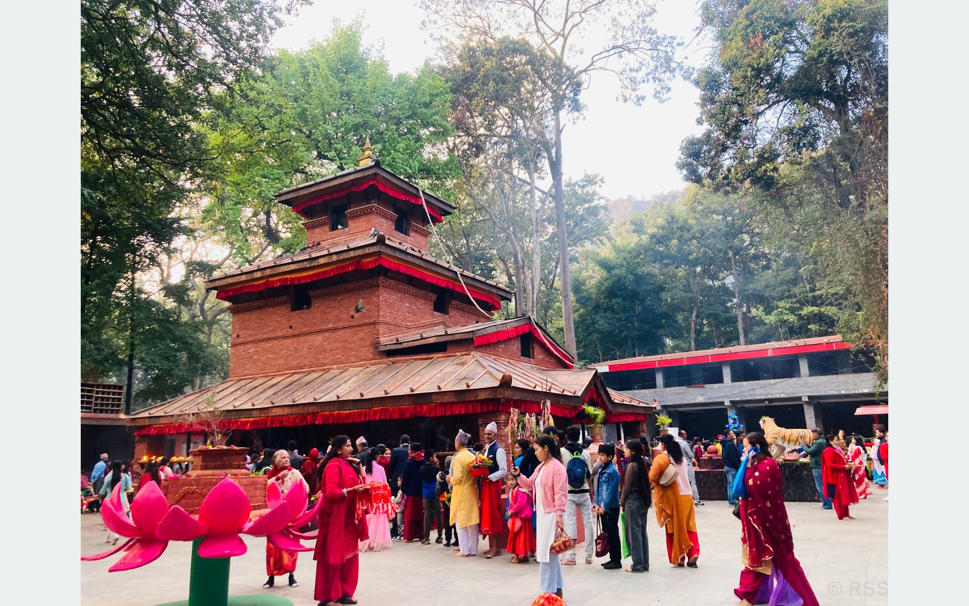 कालिका मन्दिरमा भक्तजन