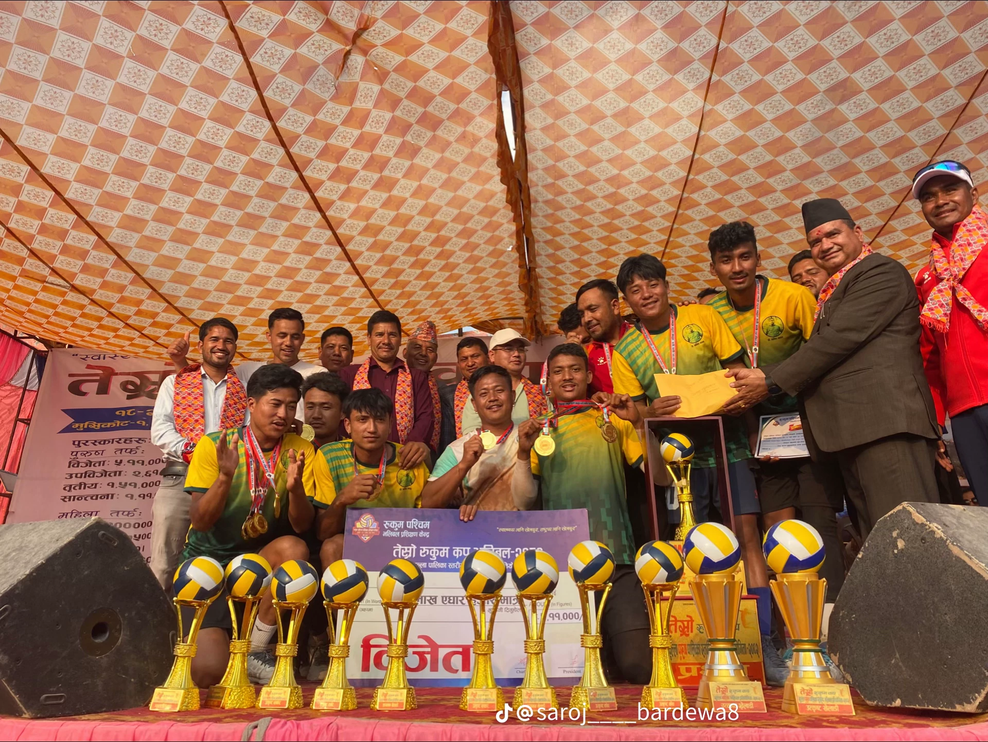 तेस्रो रुकुम कप भलिबल प्रतियोगिताको उपाधि नवलपुरको बौदीकालीलाई