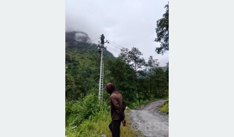 म्याग्दीको पाखापानी र पात्लेखेतमा केन्द्रीय प्रसारणलाइनको विद्युत् विस्तार