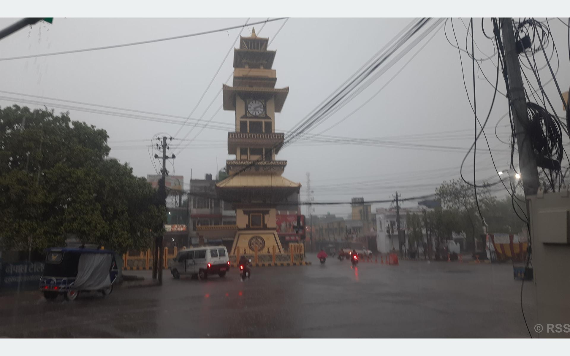 बितेका १२ घण्टामा सबैभन्दा बढी वर्षा पर्सामा