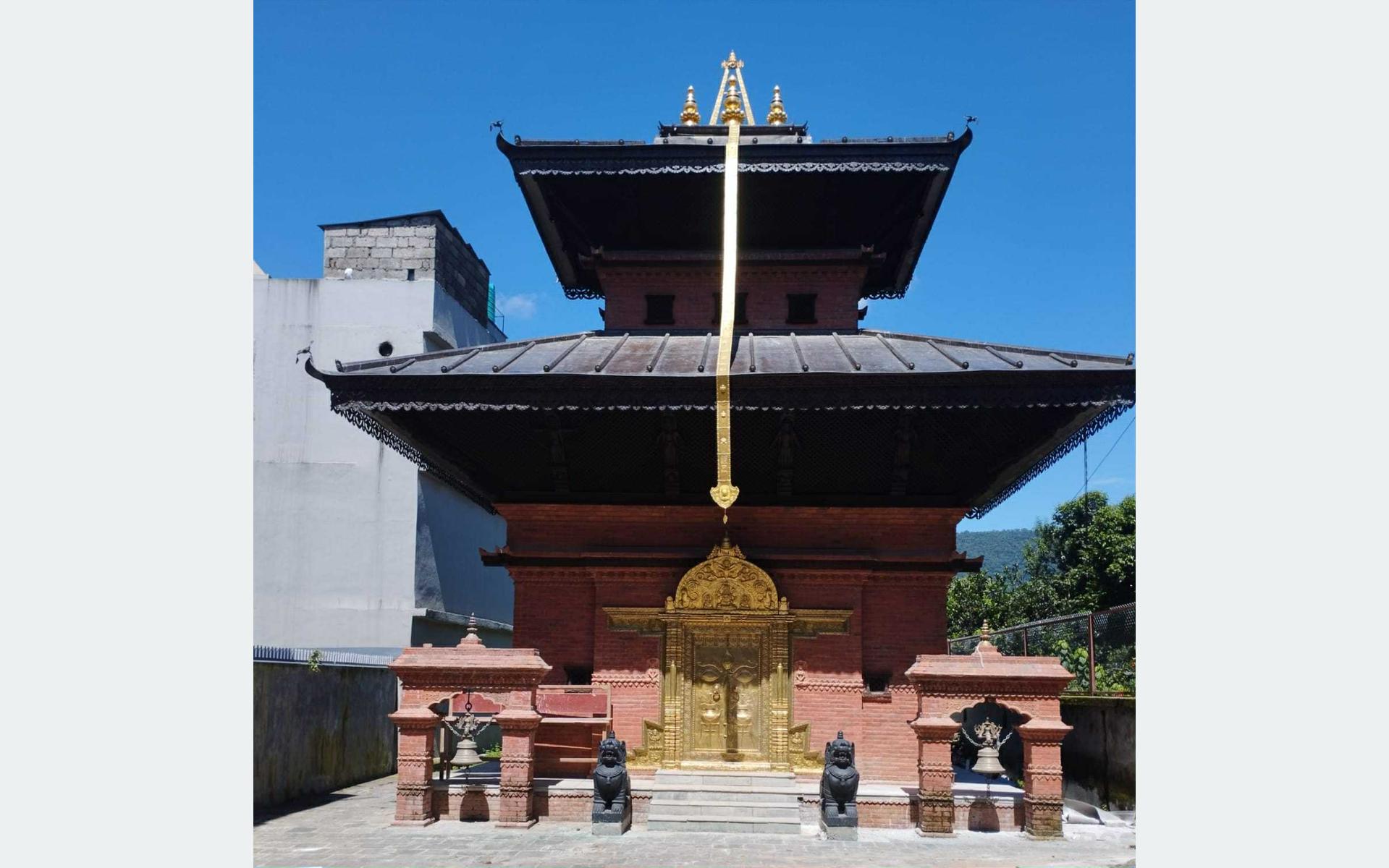नेवारी सभ्यता र संस्कृति झल्काउने पोखरामा बन्यो भैरव मन्दिर