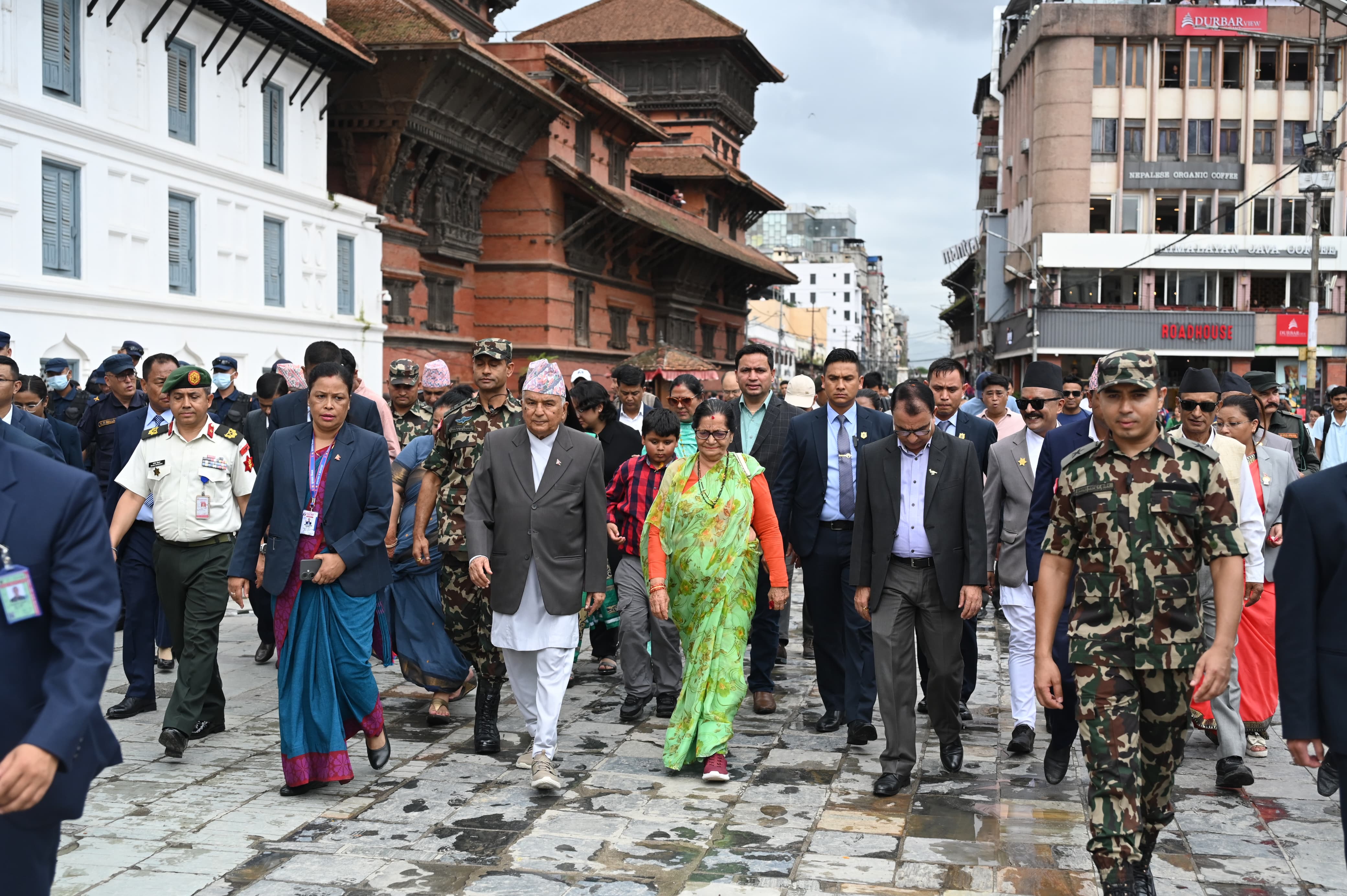 राष्ट्रपति पौडेलले गरे वसन्तपुर र दरबार संग्राहलयको अवलोकन (तस्बिरहरु)