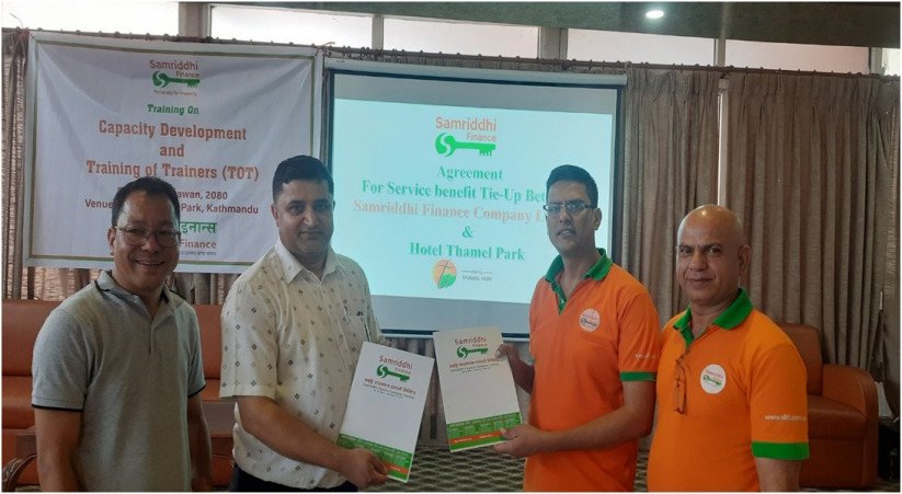 समृद्धि फाइनान्स र होटेल ठमेल पार्कबीच सम्झौता