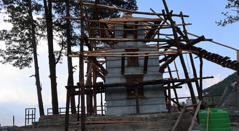 बाग्लुङको मालिका मन्दिर एउटै ढुंगाबाट पुनर्निर्माण