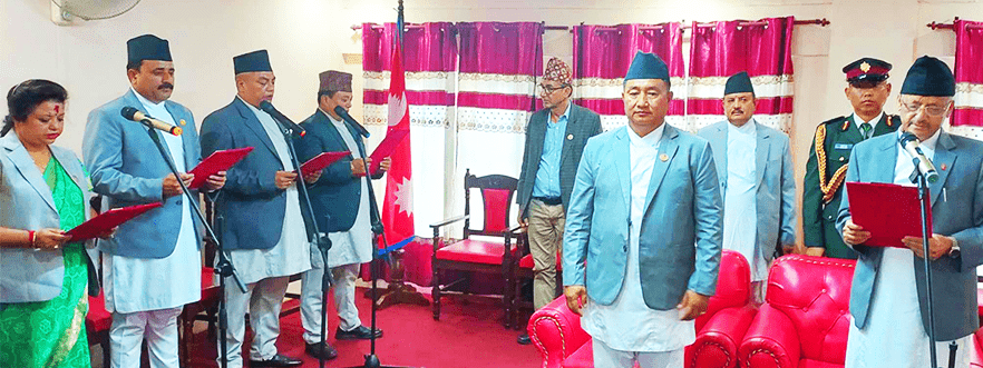 बाग्मतीका चार मन्त्रीले लिए पद तथा गोपनीयताको शपथ
