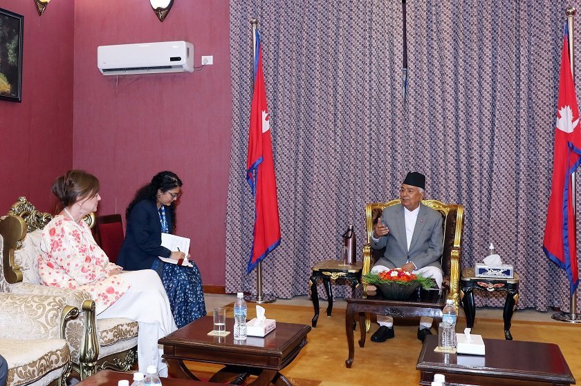 अष्ट्रेलियाकी राजदूत भोल्क र राष्ट्रपति पौडेलबीच बिदाई भेट