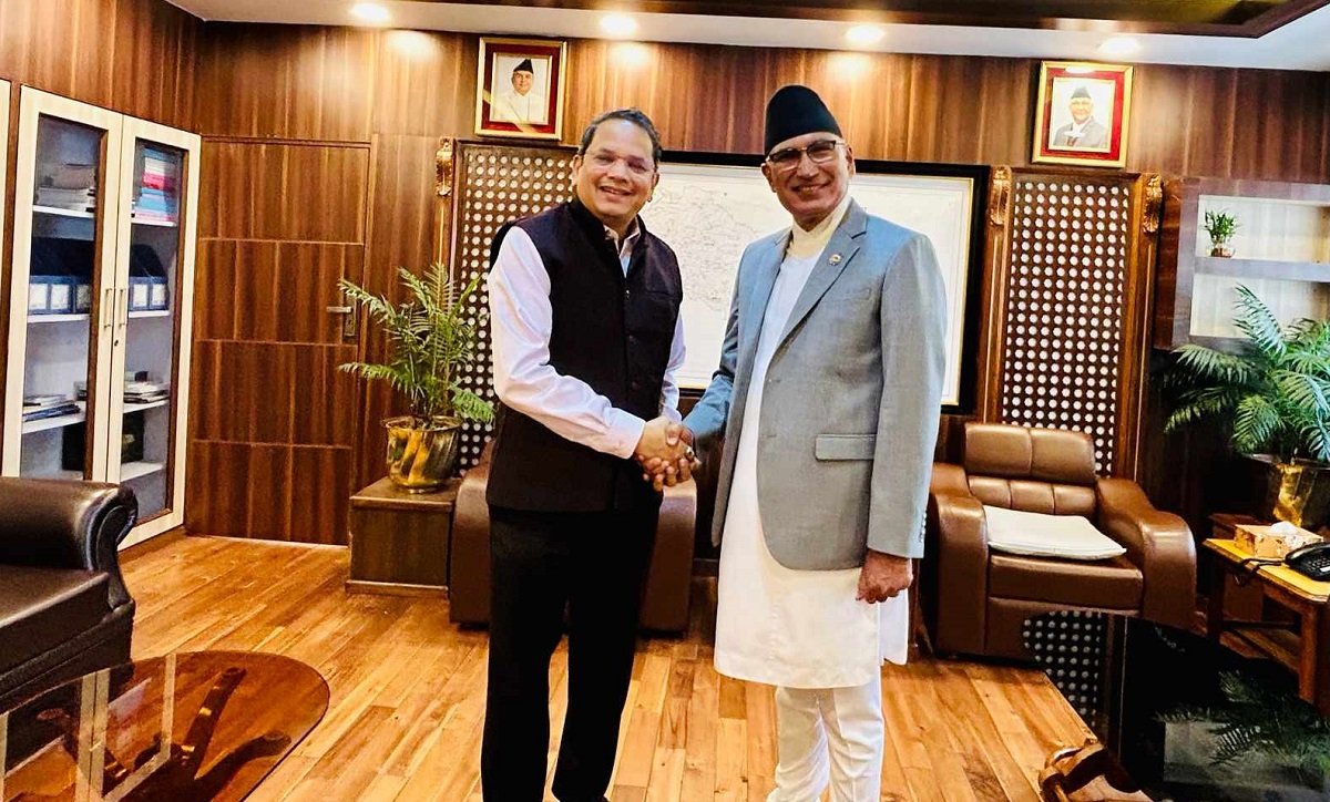 उपप्रधानमन्त्री पौडेल र भाजपाका विदेश विभाग प्रमुख चौथाइवालेबिच भेटवार्ता