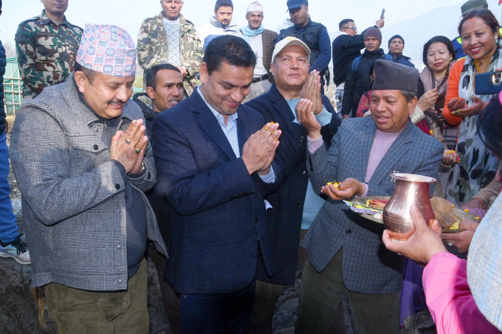 विष्णुमती करिडोर ट्रयाक खन्ने कार्यको स्वास्थ्य मन्त्री पौडेलद्वारा शिलान्याश