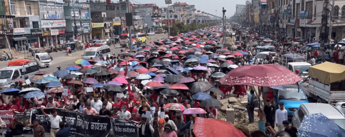 सरकारको डोजर आतंकविरुद्ध बुटवलमा विशाल प्रदर्शन