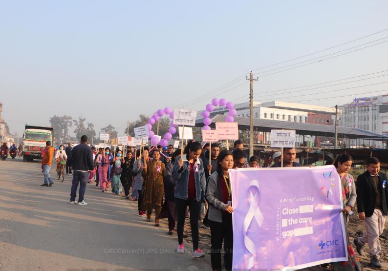 विश्व क्यान्सर दिवसमा प्रभातफेरी