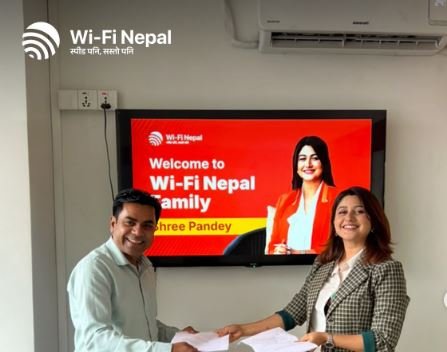 वाइ-फाइ नेपालले श्री पाण्डेलाई सह-ब्रान्ड एम्बेसडरका रूपमा घोषणा गर्यो