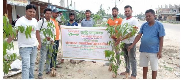 समृद्घि फाईनान्सको ५ शाखाबाट बृक्षारोपण