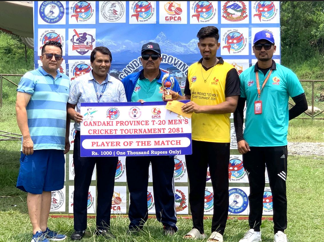 गण्डकी प्रदेशस्तरीय पुरुष टी–२० क्रिकेटको फाइनलमा कास्की र स्याङ्जा भिड्ने