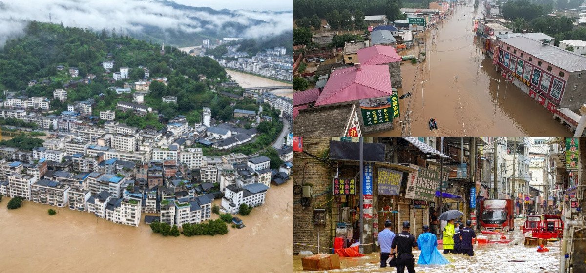 दक्षिणपश्चिम चीनमा बाढीका कारण ८० हजारभन्दा बढी मानिस विस्थापित
