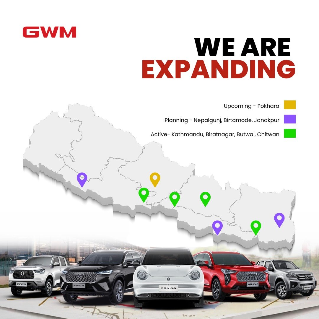 GWM नेपाल आफ्नो डिलर नेटवर्क विस्तारलाई तीव्र गतिमा बढाउदैँ