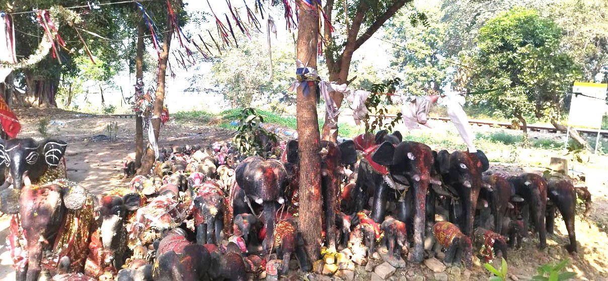 समई माई मन्दिरमा चढाइएको माटोबाट निर्मित हात्ती (तस्बिर)