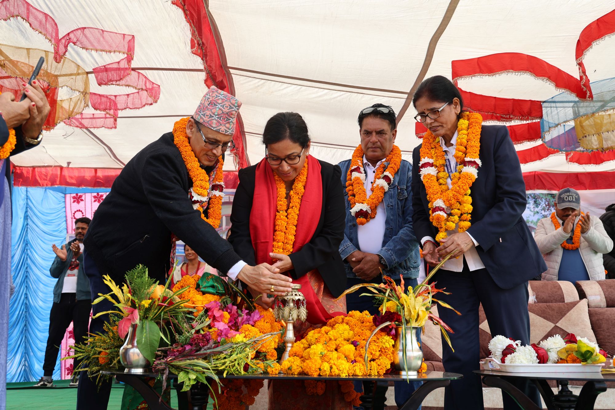मेयर रेनु दाहालद्वारा दिव्यनगर स्वास्थ्य चौकी भवन शिलान्यास