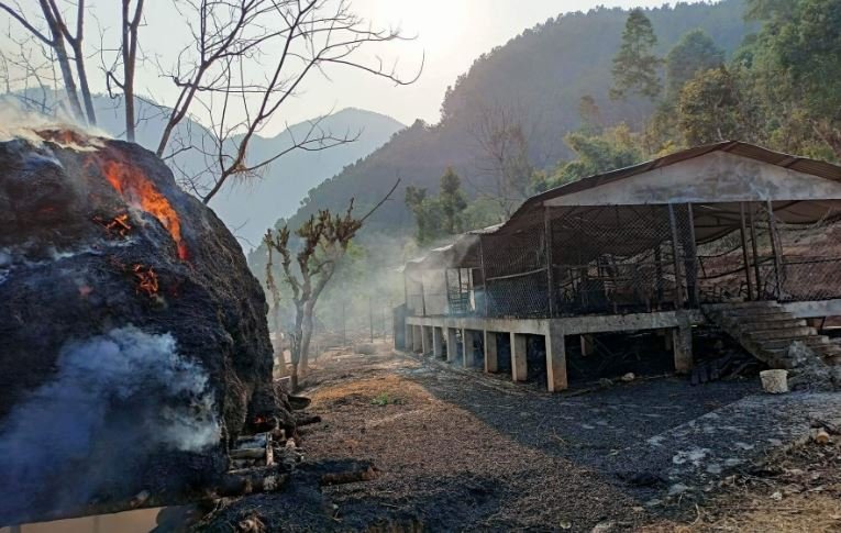 बाख्राफार्ममा आगलागी