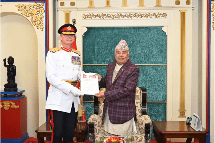 राष्ट्रपति पौडेलसमक्ष बेलायती गोर्खा विग्रेडको बार्षिक प्रतिवेदन पेश
