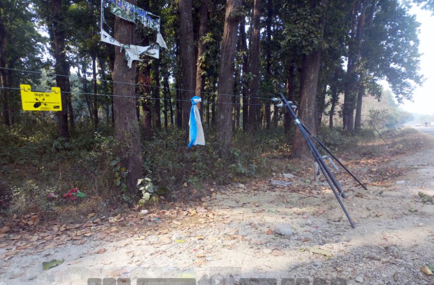 हात्ती नियन्त्रणका लागि विद्युतीय तारबार