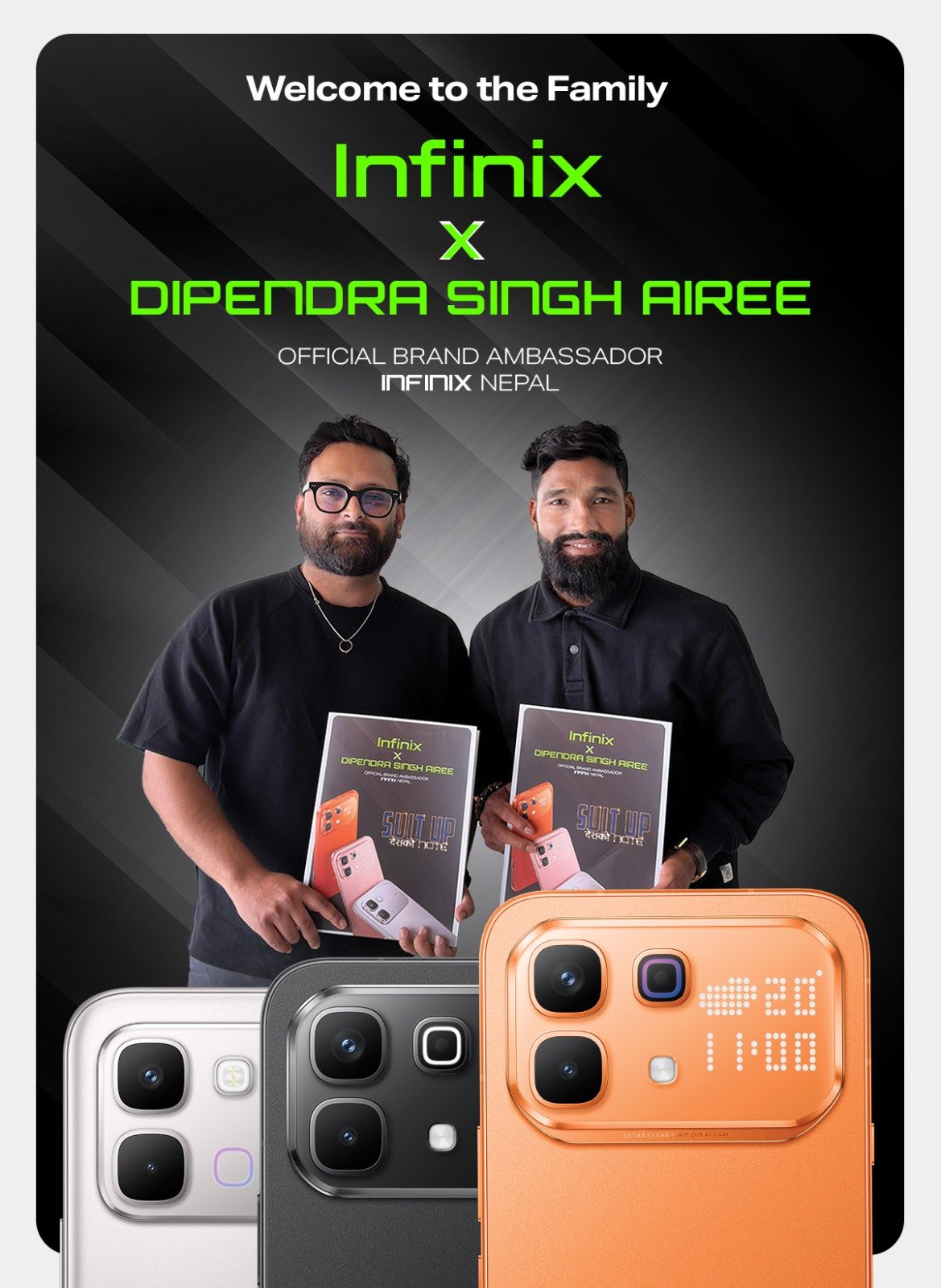 Infinix नेपालको ब्रान्ड एम्बेसडरमा राष्ट्रिय क्रिकेटर दिपेन्द्र सिंह ऐरी नियुक्त