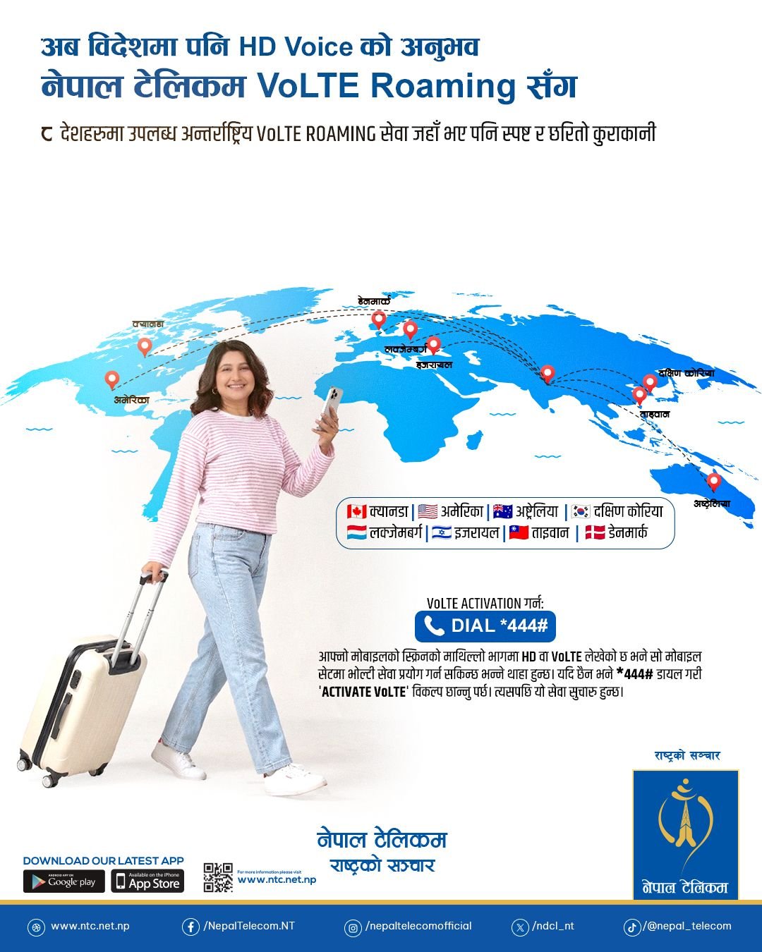 डेनमार्क र दक्षिण कोरियामा International VoLTE Roaming  सेवा सुरु