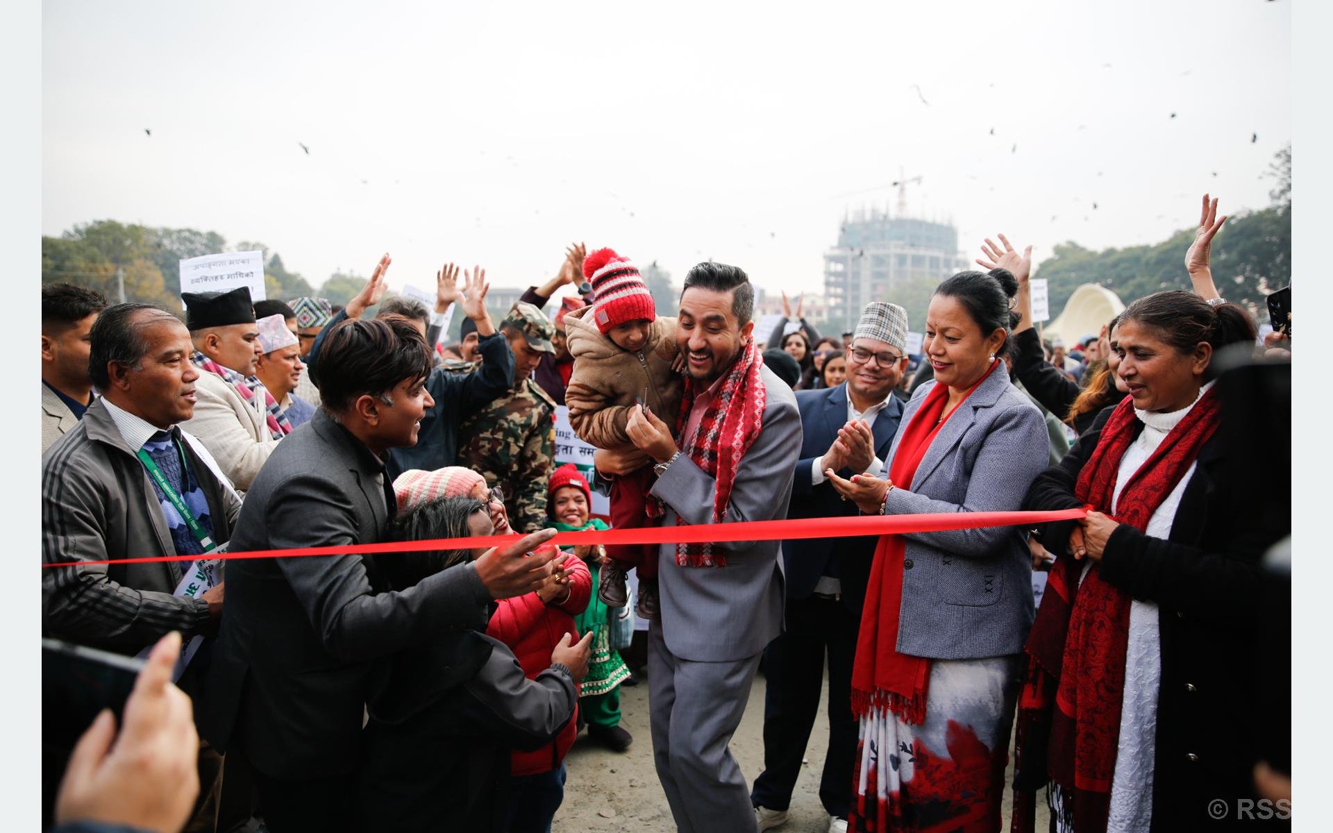 अपांगता भएका व्यक्तिको अधिकार सुनिश्चित गर्न सरकार प्रतिबद्ध छ : सञ्चारमन्त्री खरेल