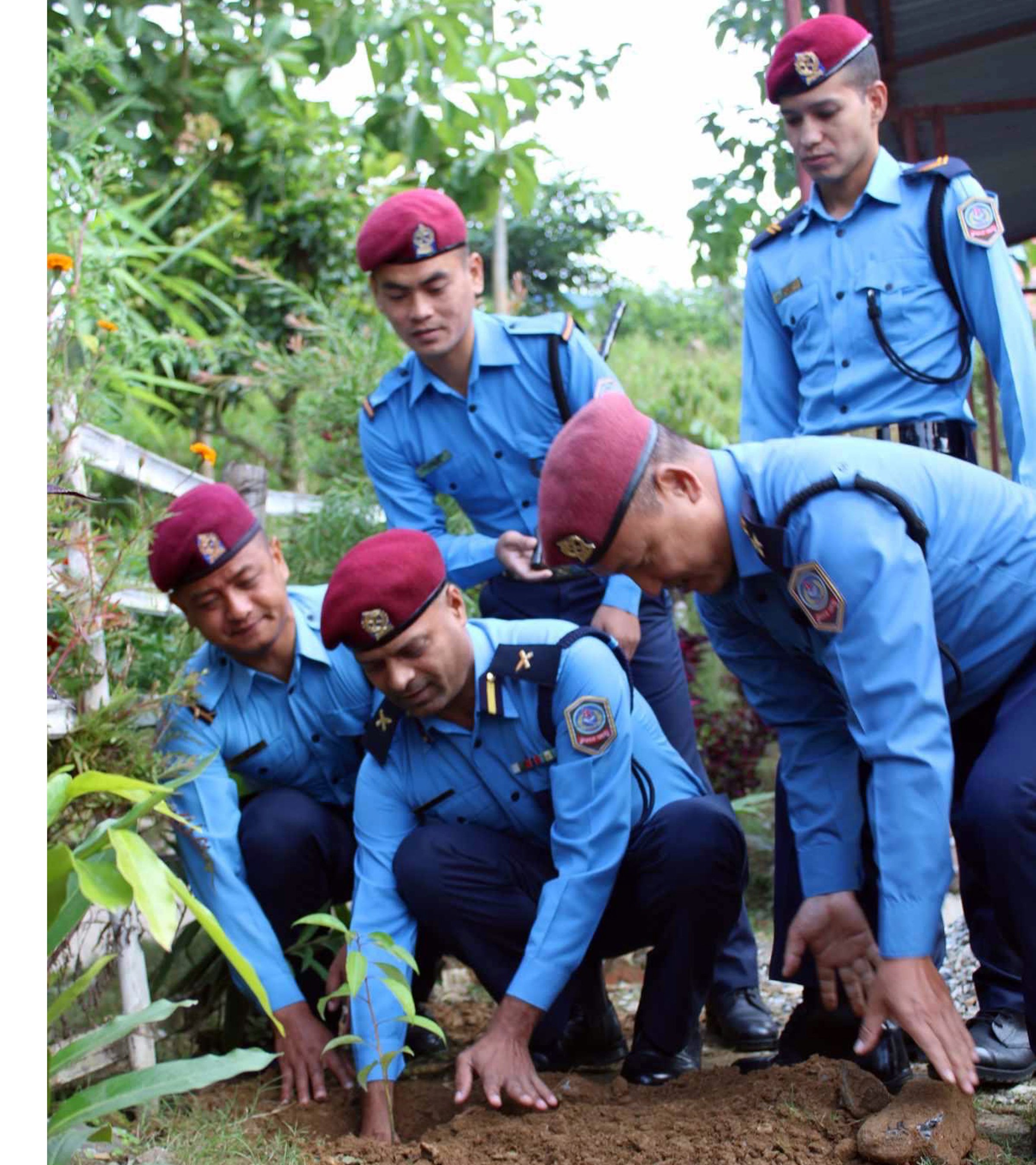 प्रहरी दिवसमा वृक्षरोपण