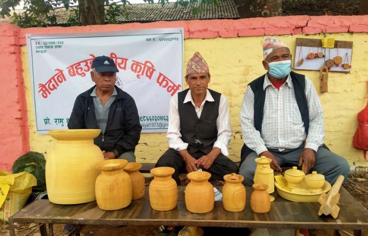 कृषि प्रदर्शनीमा काठका सामग्री