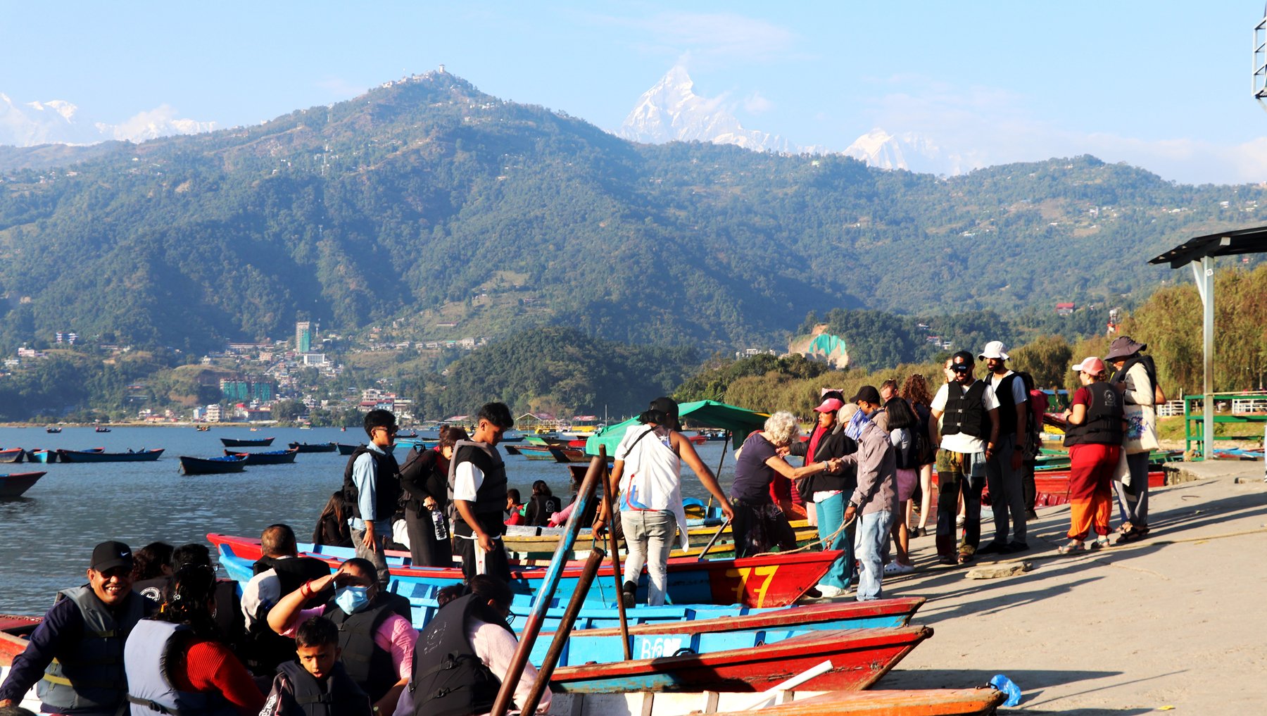 पोखरामा आन्तरिक तथा बाह्य पर्यटक