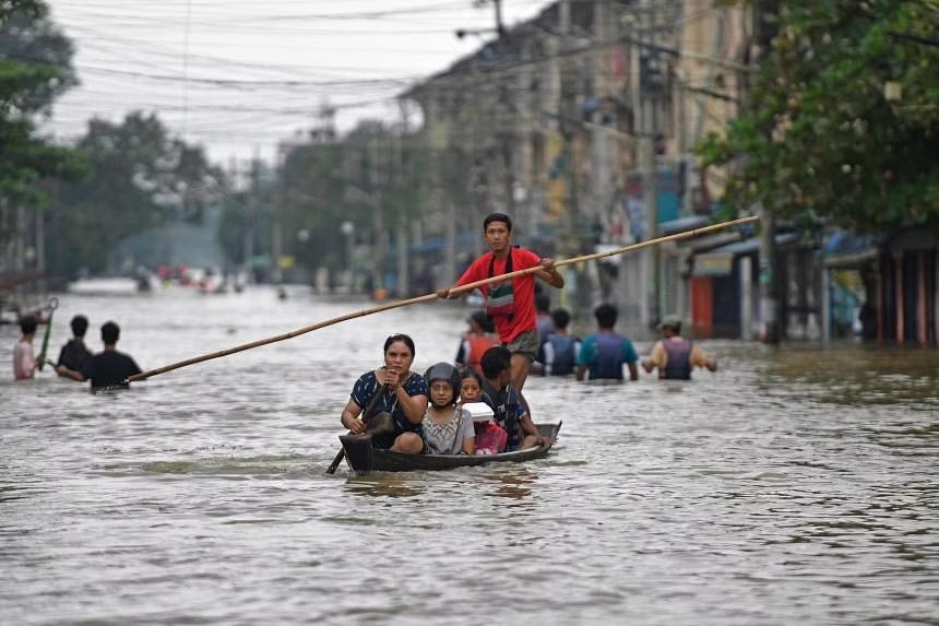 म्यानमारको १० क्षेत्र र राज्यहरूमा बाढीको जोखिम