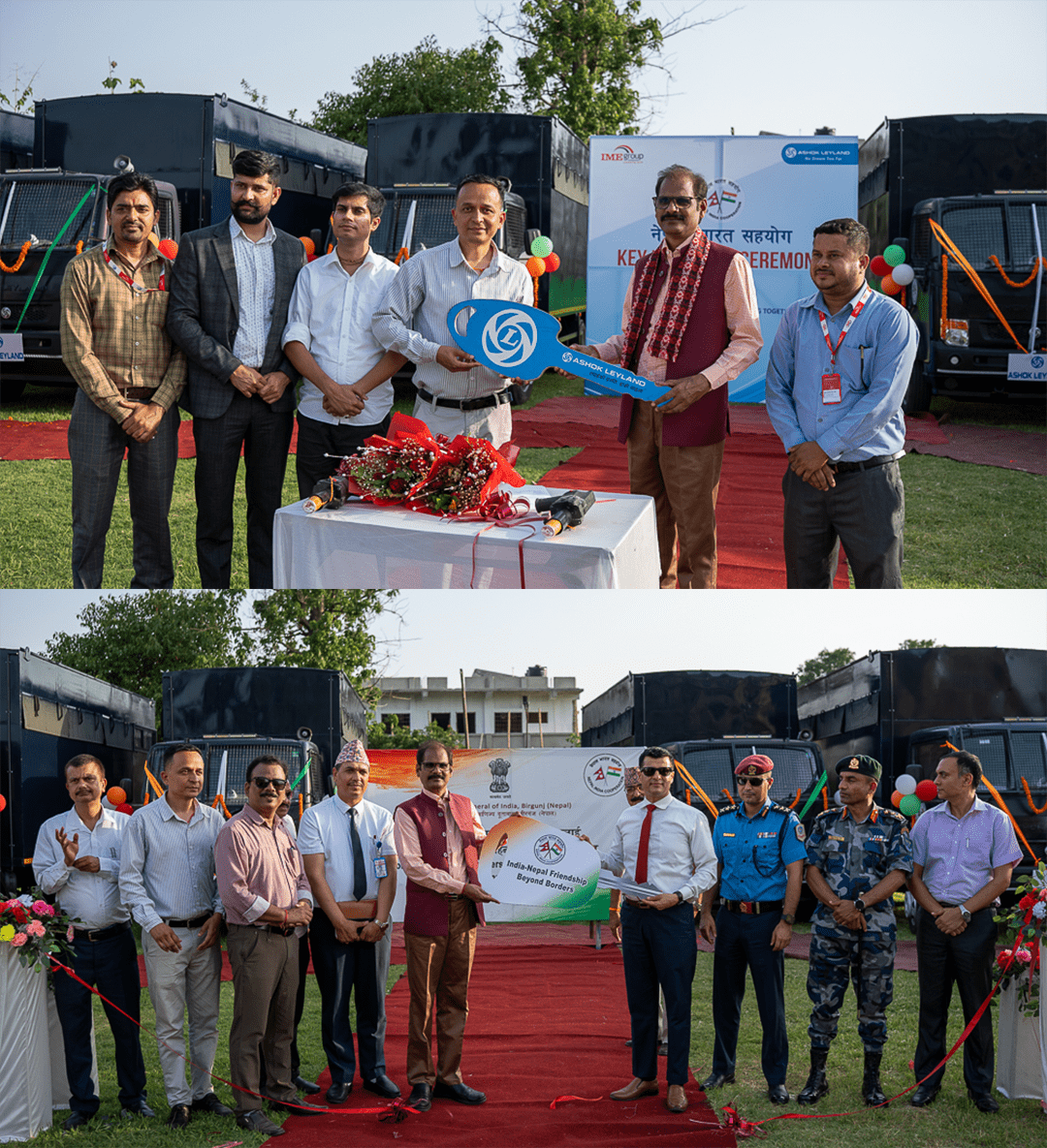 नेपाल–भारत सहयोग अन्तर्गत अशोक लेल्याण्ड का १० वटा कैदी वाहक गाडी हस्तान्तरण