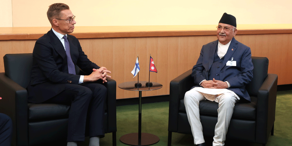 प्रधानमन्त्रीको फिनल्याण्डका राष्ट्रपतिसँग भेटवार्ता