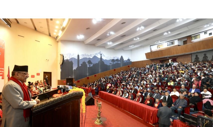 एअनेशिसंको छैठौँ राष्ट्रिय महाधिवेशन समारोहमा प्रम दाहाल