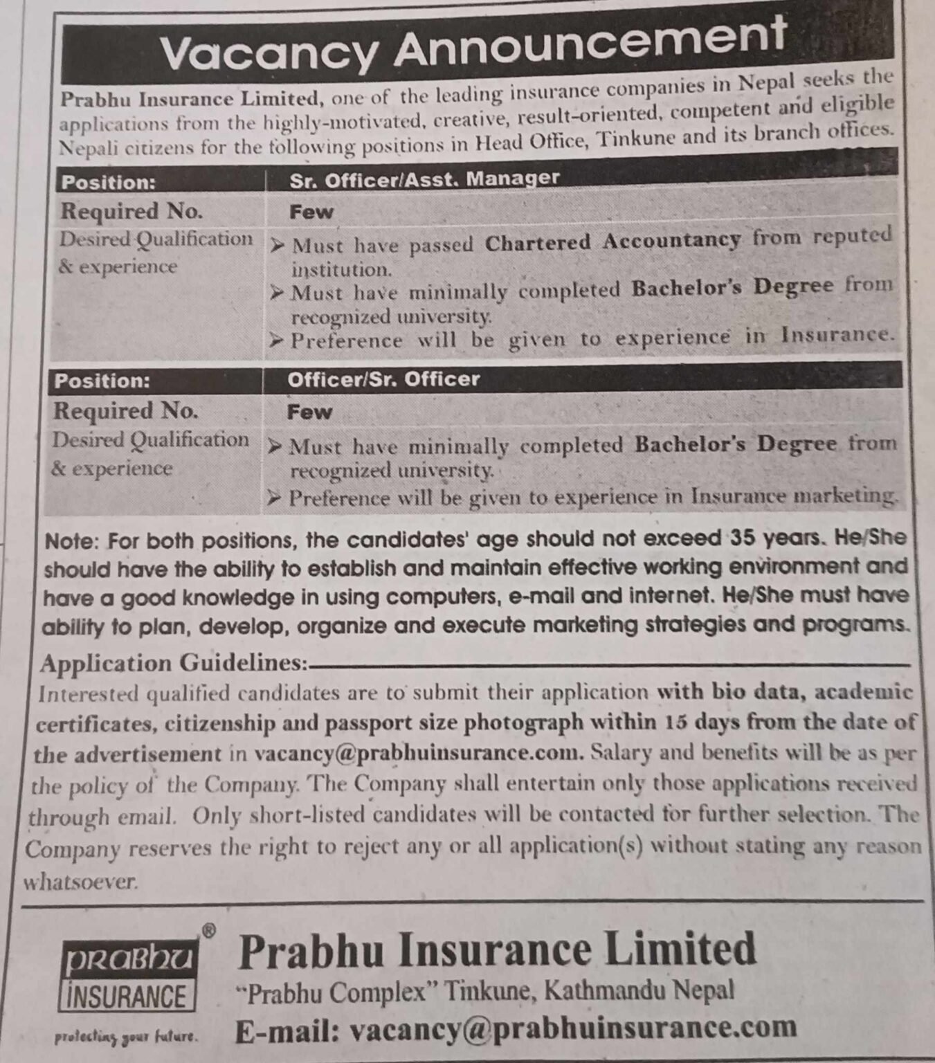 prabhu job