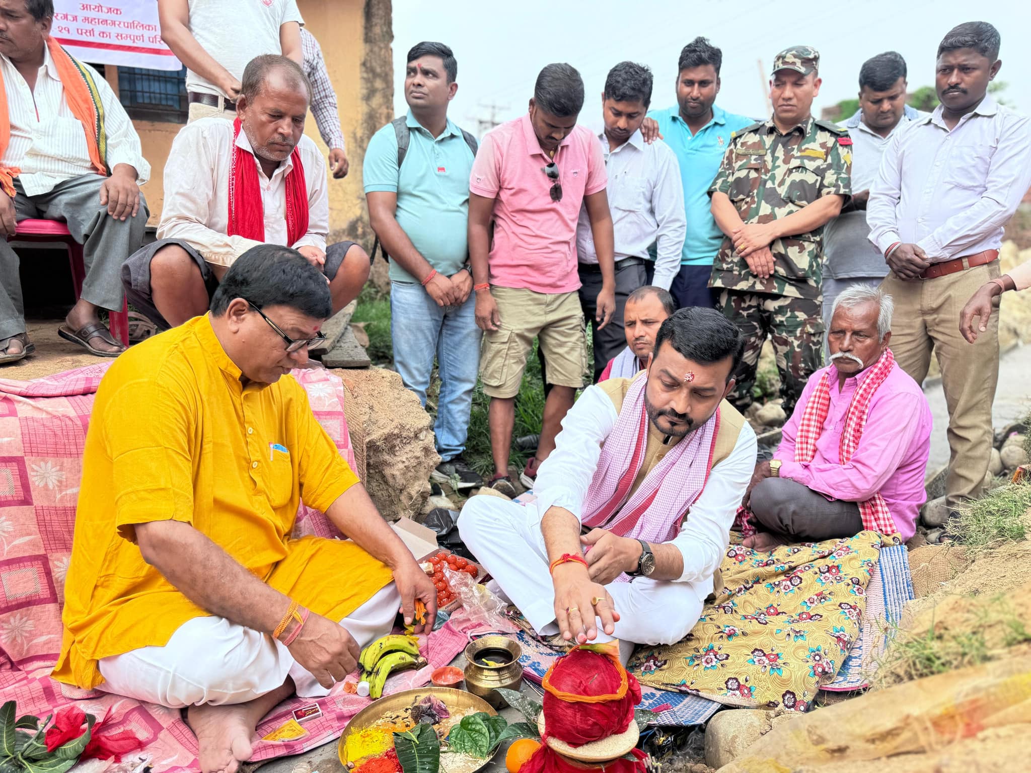 खानेपानीमन्त्री यादवद्वारा नाला निर्माणको शिलान्यास, स्थानीय पूर्वाधार विकासमा प्राथमिकता