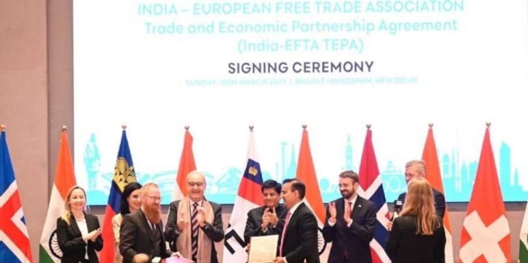भारत र युरोपेली इएफटिएबीच स्वतन्त्र व्यापार सम्झौतामा हस्ताक्षर